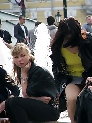 12 pictures - Outdoor upskirts compilation