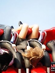 12 pictures - Cute upskirt girls in amusement park