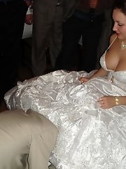 10 pictures - Naughty Brides upskirt photos
