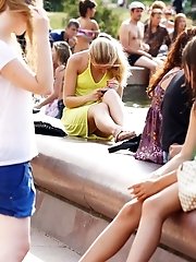 12 pictures - Very sexy panties up short skirts