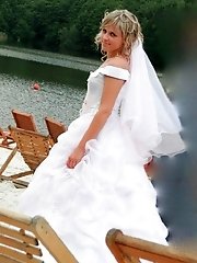 10 pictures - Naughty Brides upskirt photos