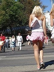 12 pictures - Hot cheerleader upskirt view from pretty students